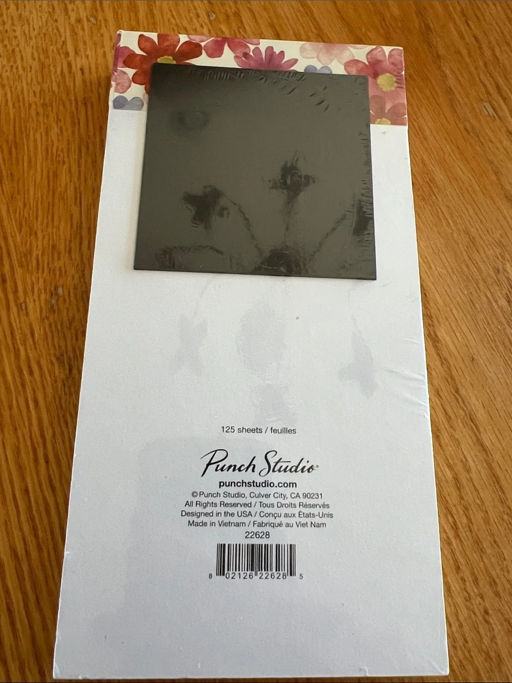 Punch Studio Floral and lined magnetic strip notepad 125 pages